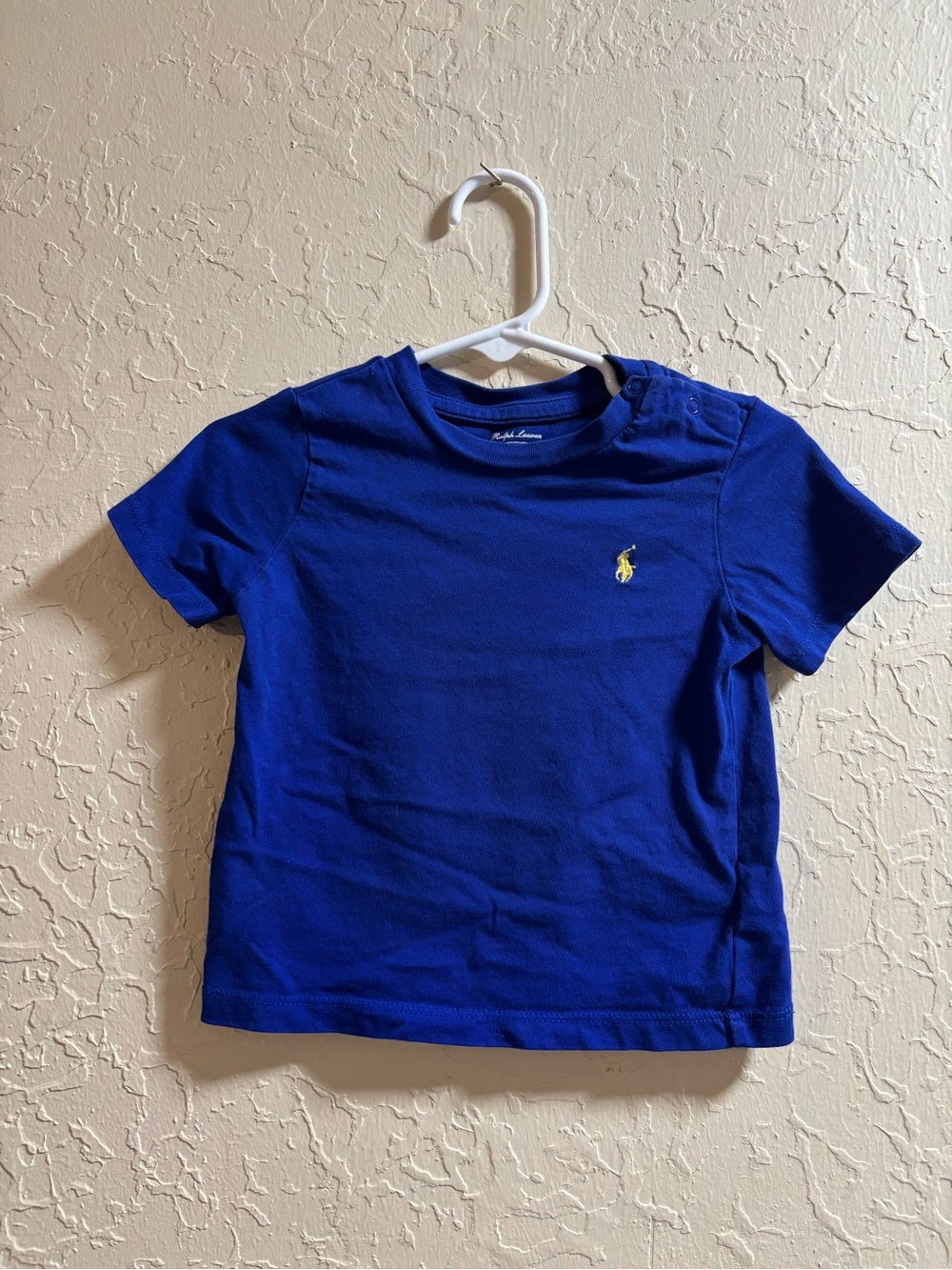 Ralph Lauren Bright Blue Short Sleeve Tee with Yellow Pony